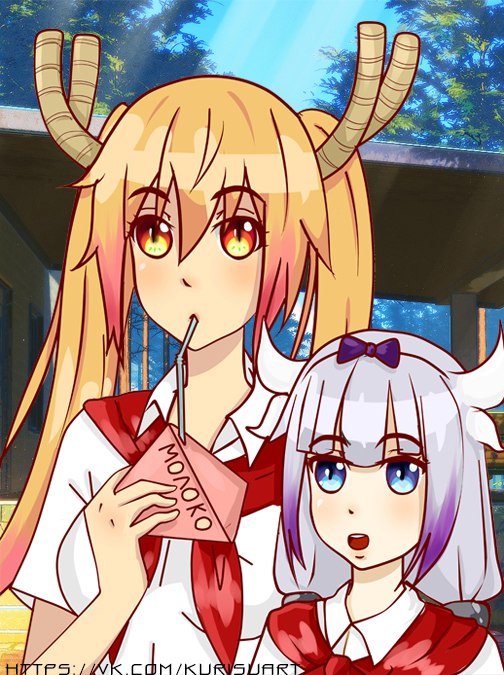 Dragon Pioneers of Persunov-san - Endless summer, Visual novel, Kobayashi-san chi no maidragon, Crossover, Anime art, Kanna kamui, Tooru