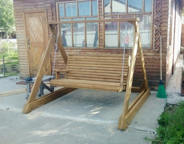 Do-it-yourself swing to the country house - My, With your own hands, Swing, Dacha, Longpost, Straight arms, Thank God