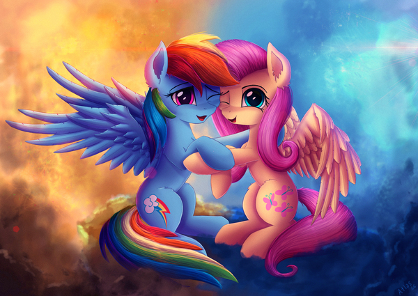 FlutterDash - My Little Pony, PonyArt, Rainbow Dash, Fluttershy, MLP Season 7, Atlas-66