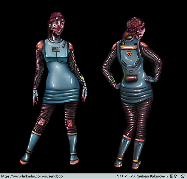 Atomic winter costume - My, , , Concept Art, Concept, Characters (edit), Radiation, Nuclear war, Nuclear winter