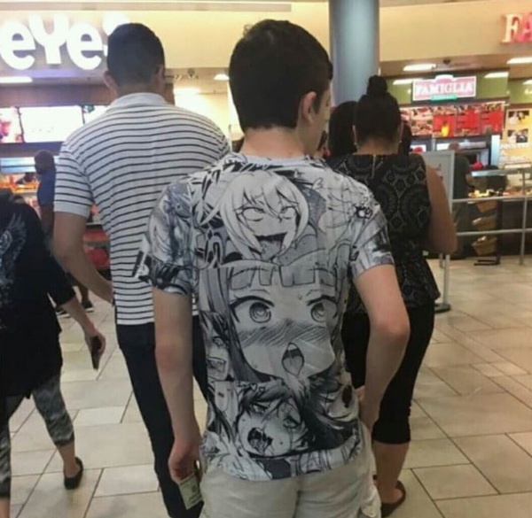 At first glance, it looks like an ordinary T-shirt. - T-shirt, Senpai, Not there, Hentai, Ahegao