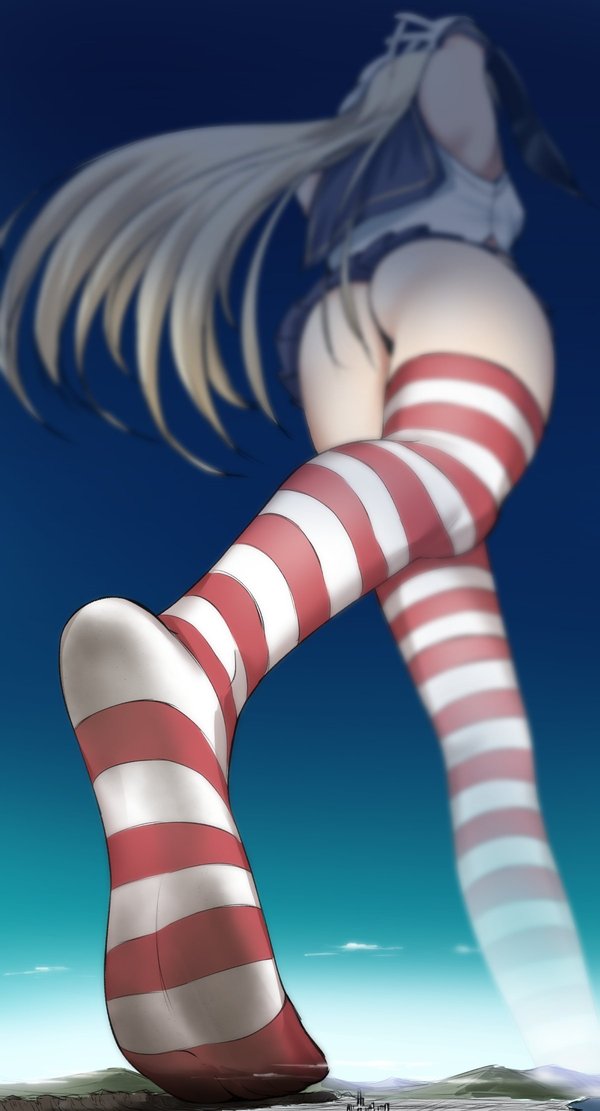 Anime Art - Anime art, Anime, Kantai collection, Shimakaze, Stockings, Booty