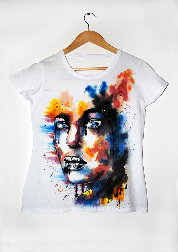 I draw on T-shirts - Print, Decoration, Longpost, My, T-shirt