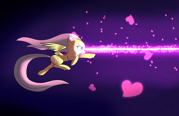 Fluttershy Stare Friendship Laser Beam - My Little Pony, PonyArt, Fluttershy, Xbi