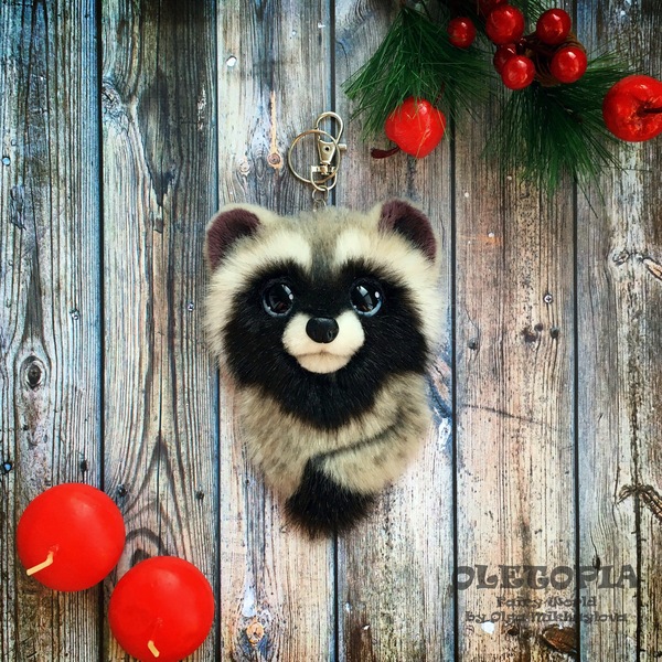 Brooches and handmade key chains) - My, Keychain, Brooch, Artificial fur, Owl, Raccoon, Ferret, With your own hands, Longpost