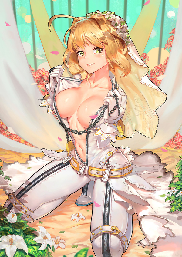 Anime art - NSFW, Anime Art, Аниме, Fate Extra CCC, Saber Bride