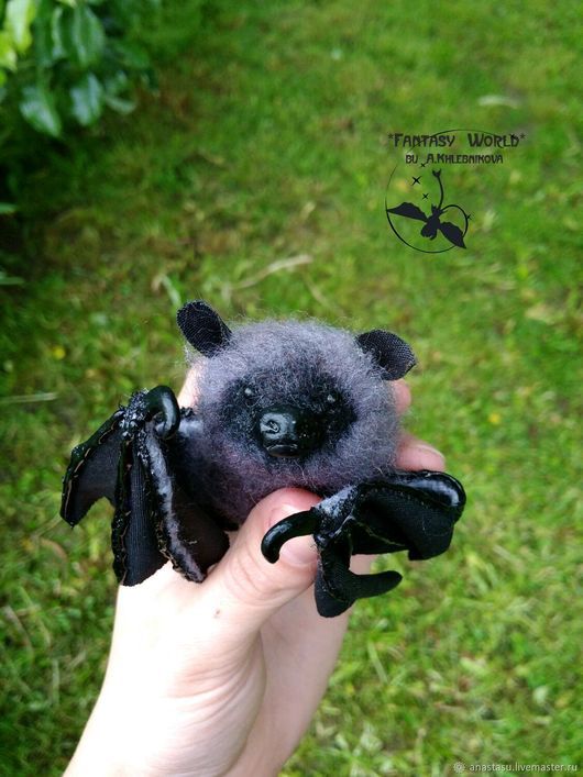 Bat-bumblebee (bat) - My, Mouse, Bat, Wallow, Pipistrelle, Dry felting, Creation, Longpost