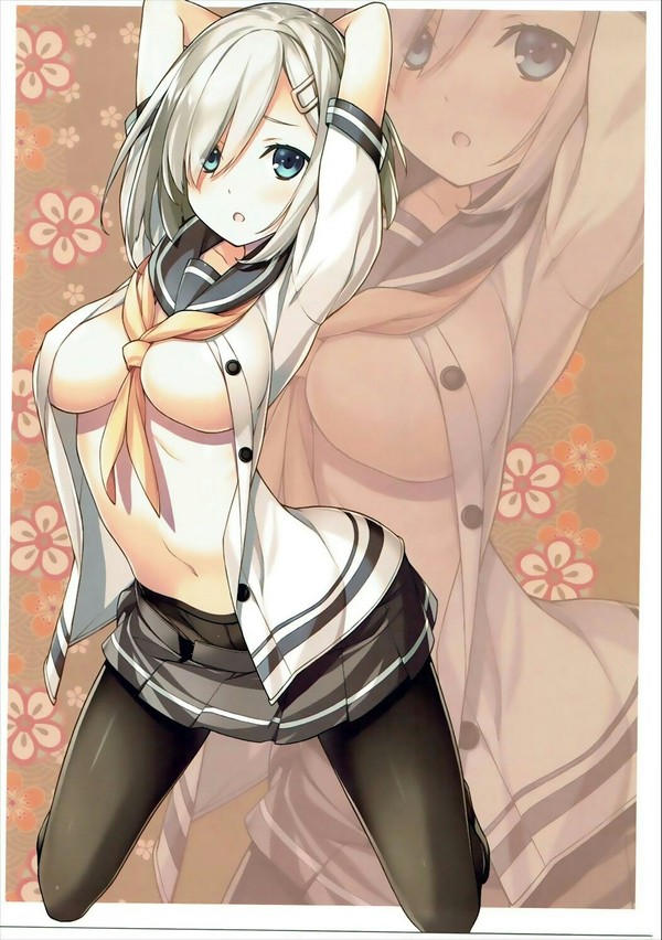 Anime Art - NSFW, Anime Art, Аниме, 16+, Тян, Hamakaze, Kantai Collection