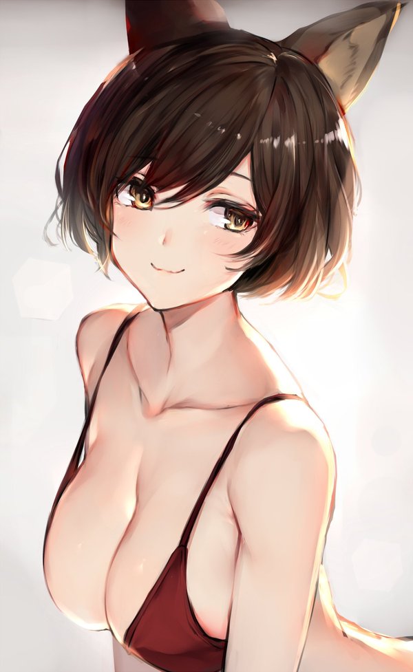 Eared and... - NSFW, Anime, Anime art, Anime original, Boobs, Animal ears