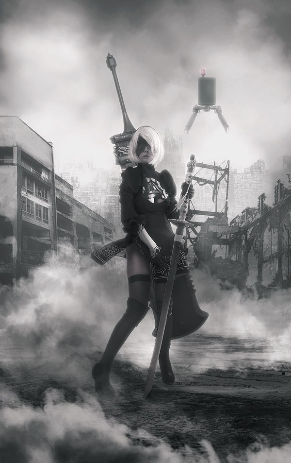 YoRHa 2B - The photo, Girls, Cosplay, Disharmonica, Longpost