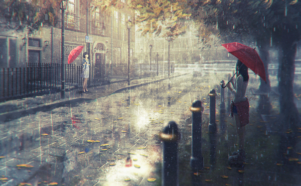 If Rain Is What You Want - Anime Art, Anime Original, Арт, Аниме, Дождь