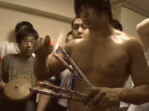 Japanese wrestling - Ddt, Kota Ibushi, Japan, Wrestling, Fireworks, GIF