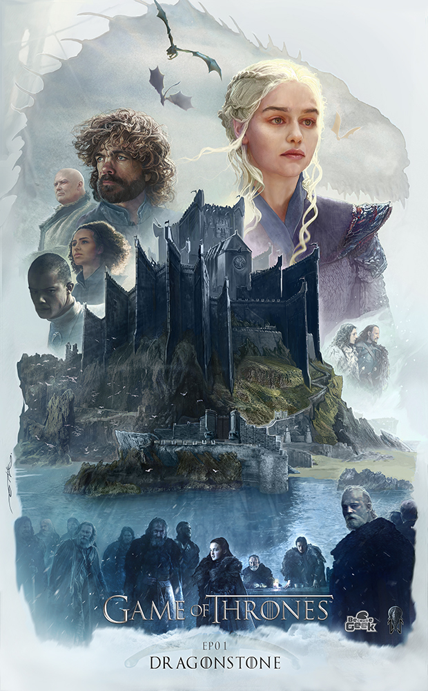 Dragon and Wolf, Game of Thrones posters by Ertac Altinoz. - Game of Thrones, Movie Posters, Art, Images, Dark fantasy, Fantasy, Longpost