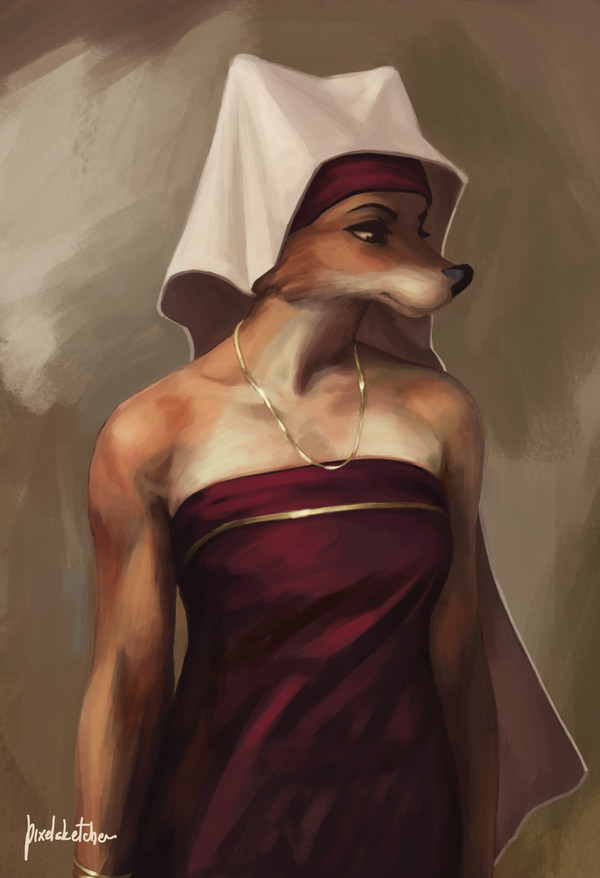 indifferent - Furry, Anthro, Art, Virgin Marian, Pixelsketcher