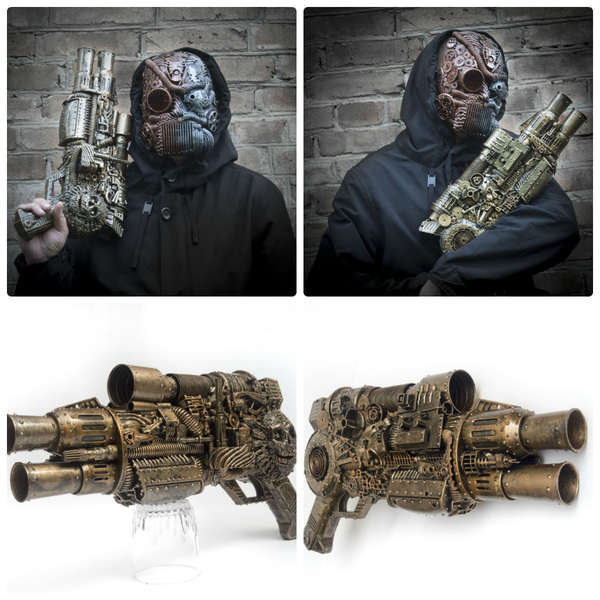 New weapon - My, Weapon, Steampunk, , Cyberpunk, Post apocalypse, Imitation, Mask, With your own hands