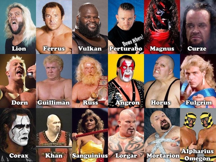 If wrestlers were primarchs - Warhammer 40k, Wh humor, Wrestling, Primarchs, Crossover, Image, WWE, WWF