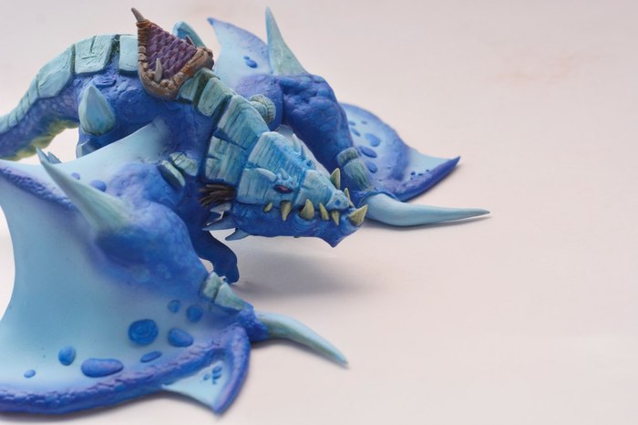 Blue Proto-Drake. - My, World of warcraft, The Dragon, Polymer clay, Handmade, Mounts, Wow, Longpost