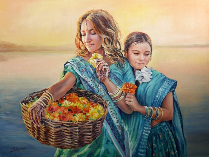 Daughters of India - Drawing, India, Girls, 
