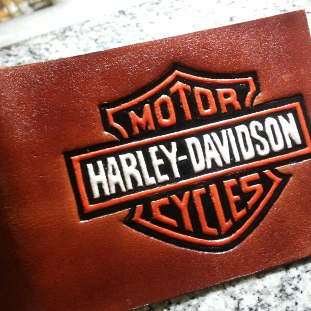 For a motorcycle birthday - My, , Moto, Leather products, Leather, Embossing on leather, Harley-davidson, Longpost, Workshop