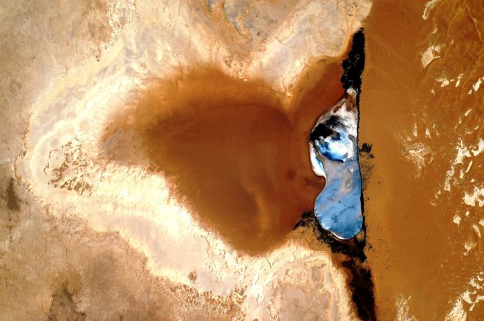 Lake El Barein in Egypt from space - ISS, Space, The photo, Sergey Ryazansky, Egypt, Nature