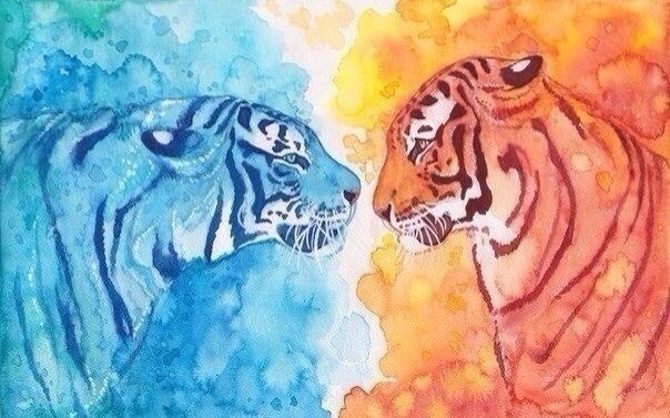 Batik - Tiger, Atlas, Batik, Needlework without process