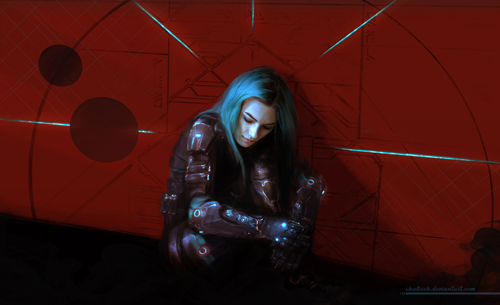 Ryder - Drawing, Digital drawing, Mass effect, Mass Effect: Andromeda, Mass Effect: Andromeda, Ryder, Sara Ryder, 