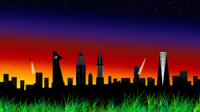 Marvel's New York - My, New York, Avengers, Marvel, Digital drawing, Town, 
