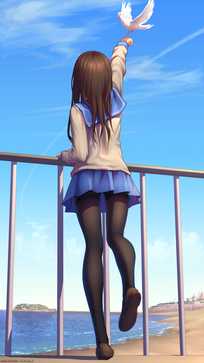 Anime Art - Anime art, Anime, Anime original, Tights, Seifuku