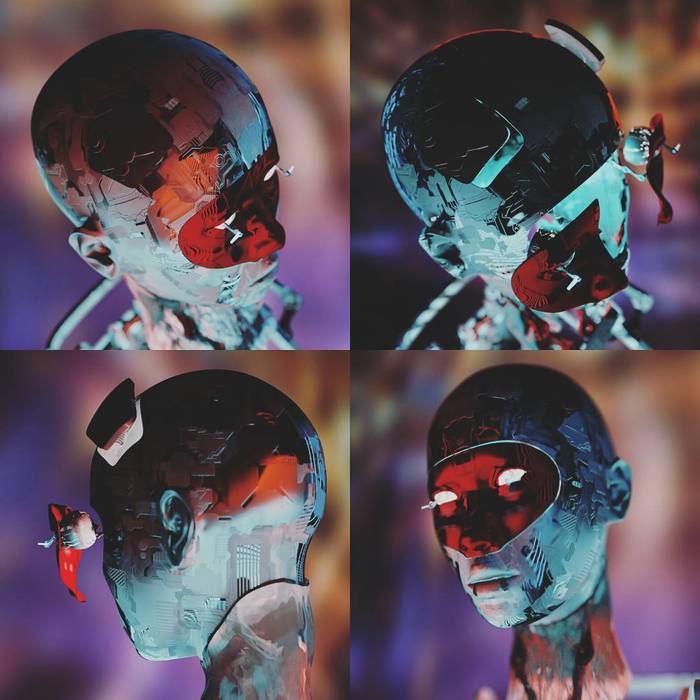 Robo asian face - My, Robot, 3D, 3D modeling, Cyberpunk 2077, cyber girl, Blender, My, Coub