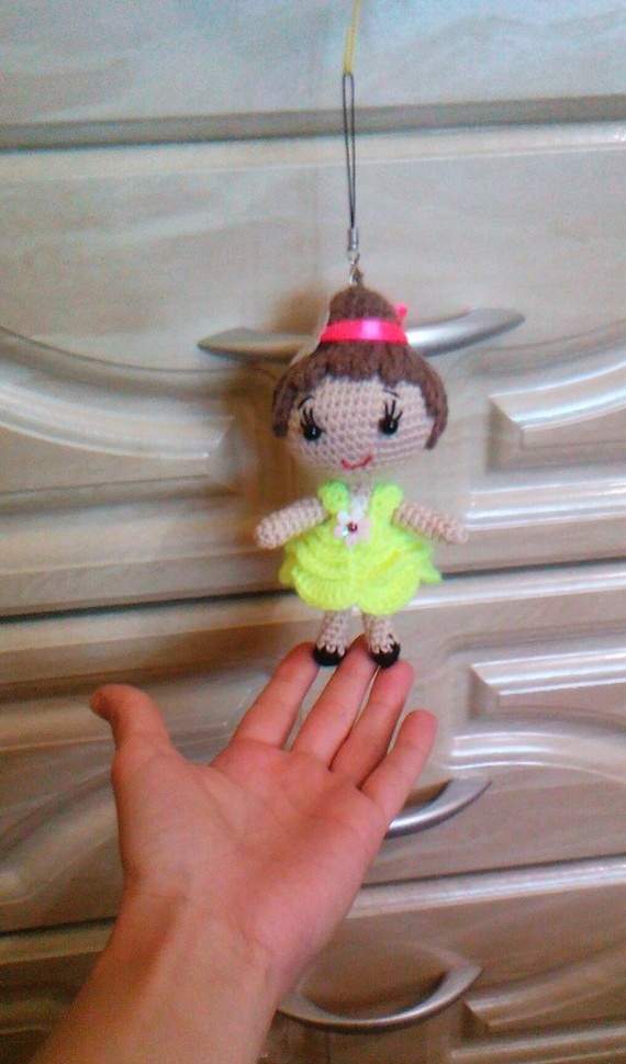 Doll for a bag))) - My, Doll, , Crochet, Longpost