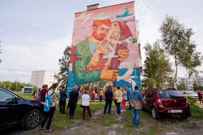 TAIBOL. Large street art in the city of Severodvinsk. - House, Art, Longpost