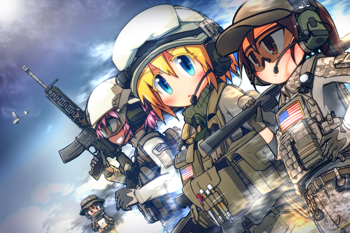 Anime military. - Аниме, Anime Art, Длиннопост, Anime Military, Арт