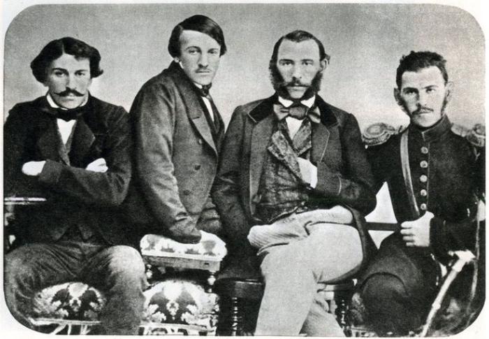 Brothers Tolstoy - Sergei, Nikolai, Dmitry and Lev, February 1854, Moscow - Lev Tolstoy, Brothers, Family, Moscow, Story, Real life story