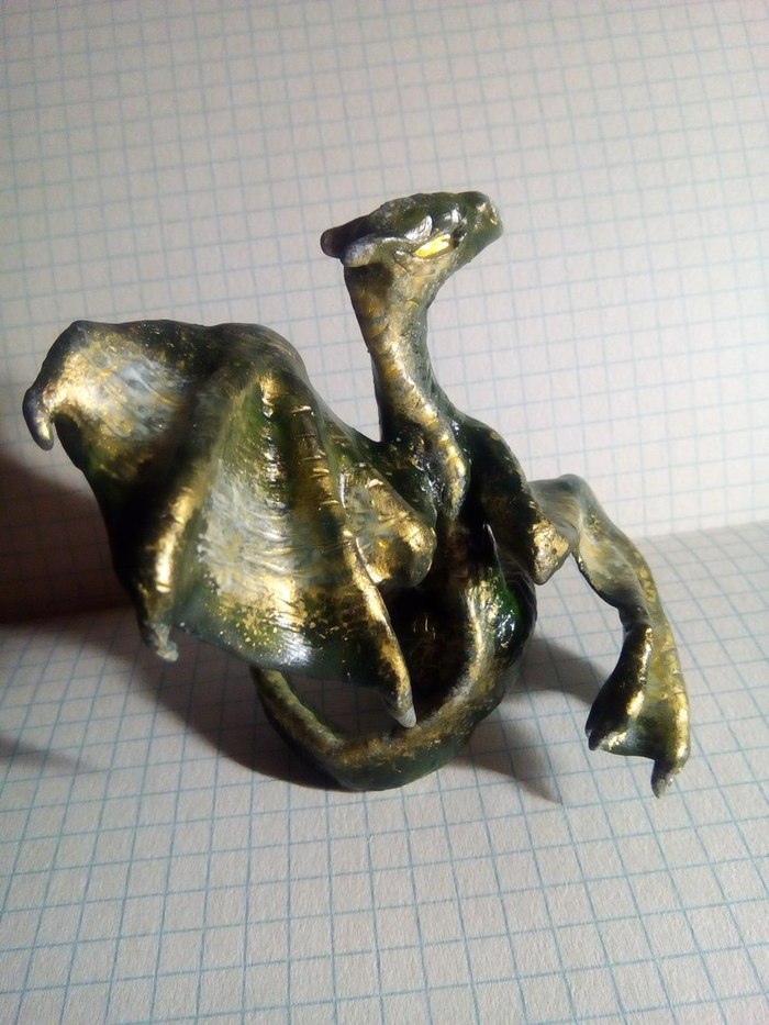 dragon figurine - My, Polymer clay, The Dragon, Needlework without process, Лепка, Wyvern, Needlework, Longpost