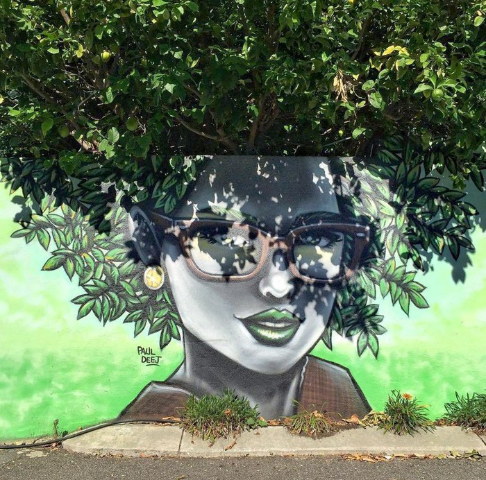 Green afro .Street art - Street art, Прическа, Art