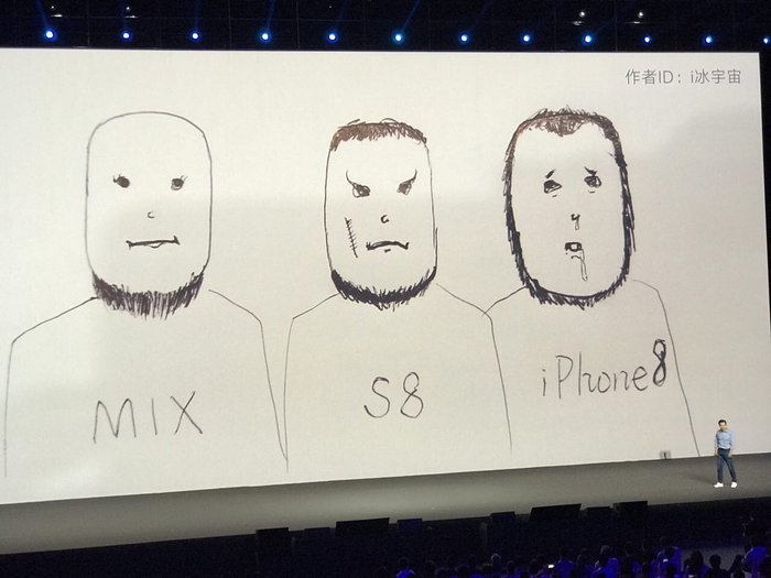How do the Chinese joke? - The conference, Mobile phones, Гаджеты, Caricature, Chinese smartphones, Xiaomi, Samsung, Apple