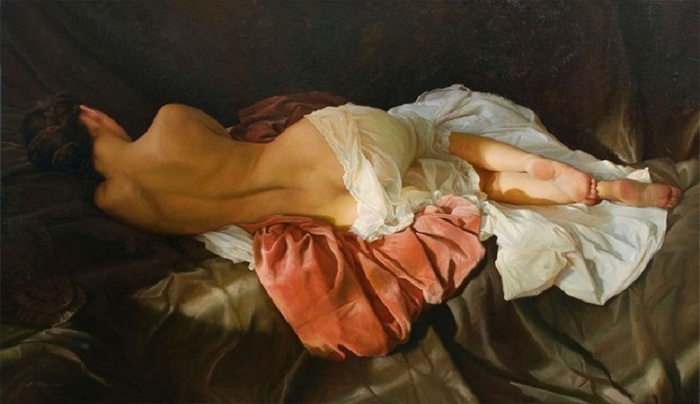 Maybe I'm just not getting enough sleep ... oh, I wish I could sleep now. - NSFW, Sergey Marshennikov, Painting, , Girls, Painting