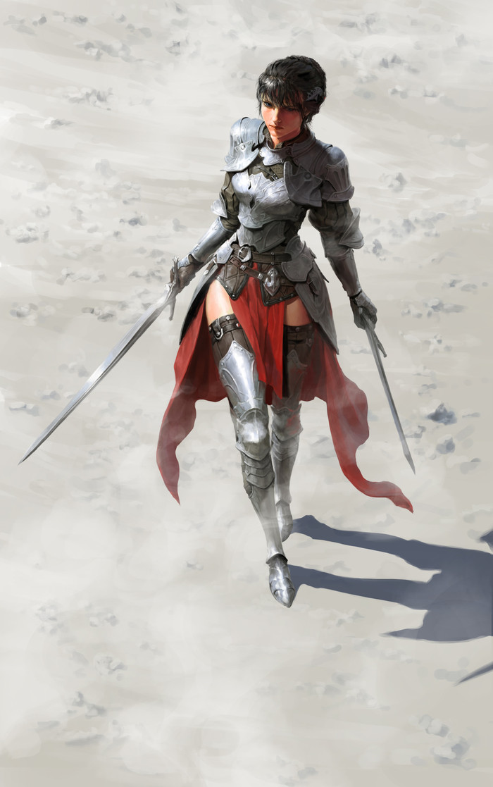 Knight woman. - Female, Knight, Sword, Weapon, 2D, Art, Women, Knights