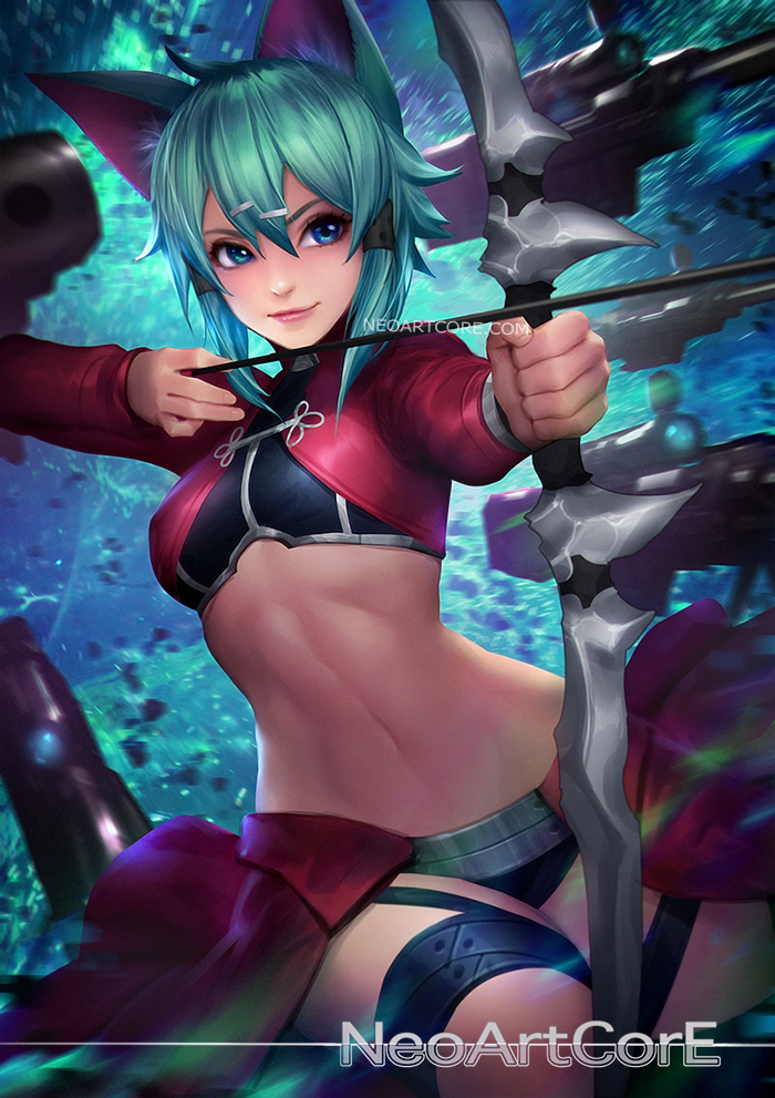 Asada Shino Anime Art, , Sword Art Online, Sinon, Shino Asada, NeoArtCorE