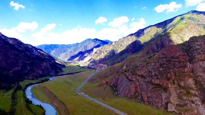The beauty of the Chuya River in Altai through the eyes of a drone. Summer - 2017. part - 23. - My, Altai, Mountain Altai, Chuya, Video, Altai Republic