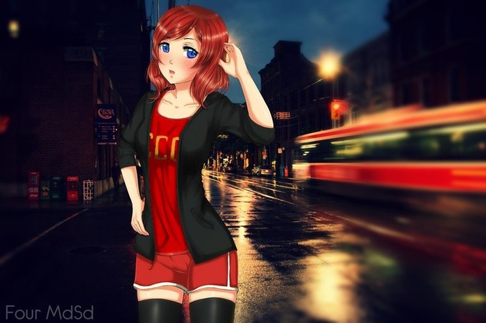 Night walk - Visual novel, Endless summer, Four MdSd, Ulyana, Art