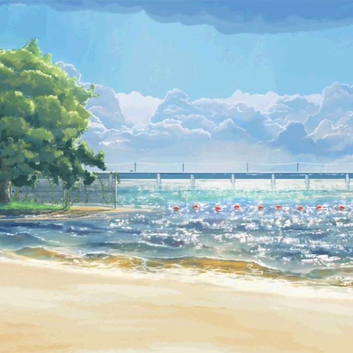 Beach Sovyonka on the desktop - My, Endless summer, Visual novel, Animation, Live Wallpaper, Wallpaper Engine, Beach