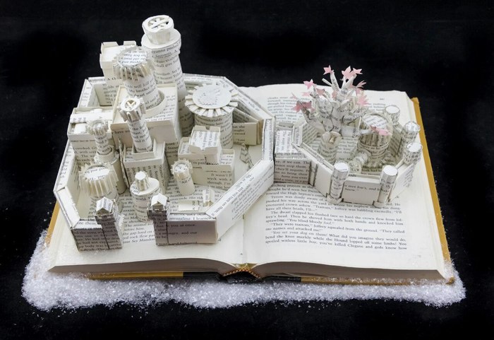 Book Sculptures of Westeros - Game of Thrones, PLIO, Song of Ice and Fire, Books, Winterfell, Wall, Iron throne, Longpost