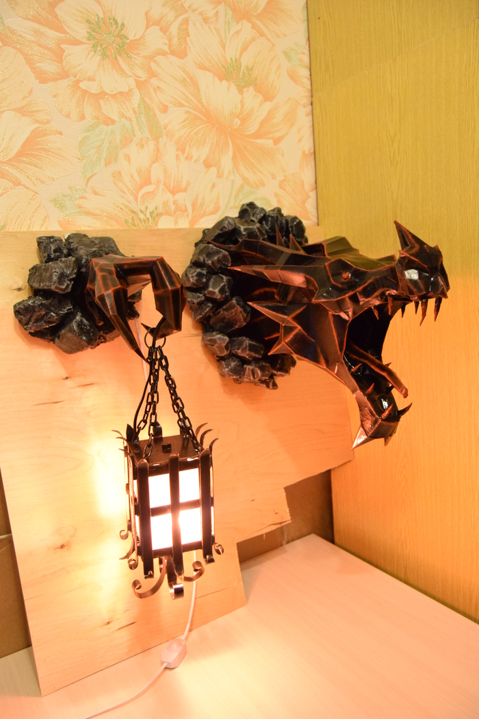 When just pepakura is not interesting - My, Pepakura, Lamp, The Dragon, With your own hands, Longpost, Papercraft