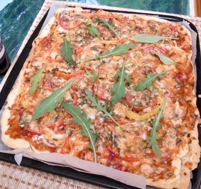 homemade pizza - My, Pizza, , Cooking, Longpost