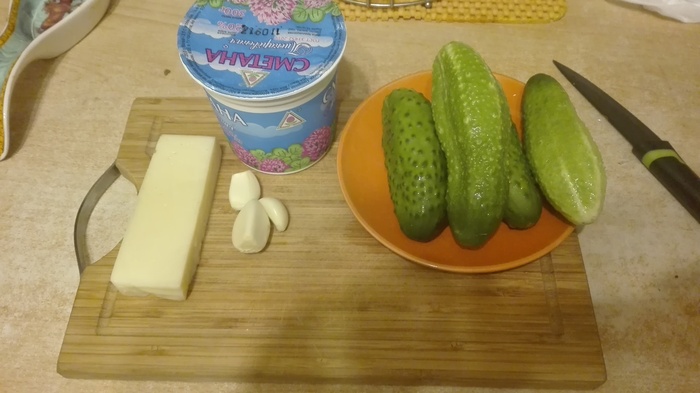Cucumber salad with cheese - Salad, Cucumbers, Cheese, Snack, Longpost