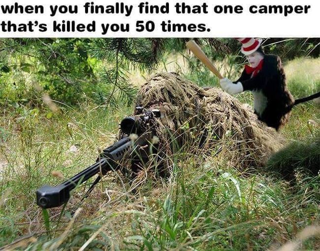 When you finally find that camper who shot you 50 times... - Camper, Revenge, Games, Collage, Humor