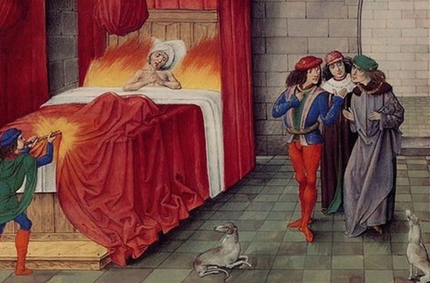The absurd death of the king - Death, King, Ludicrous death, Maid, Fire, The medicine