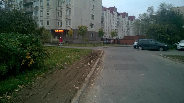 Someone very principled. - My, Saint Petersburg, Lawn, Administration, Beautification, Parking, Hooliganism, Longpost