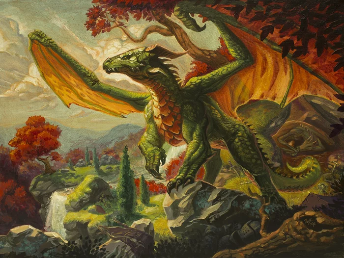 Monarch - The Dragon, Art, 2D, Mythical creatures, Fantasy, Landscape, Deviantart, GIF